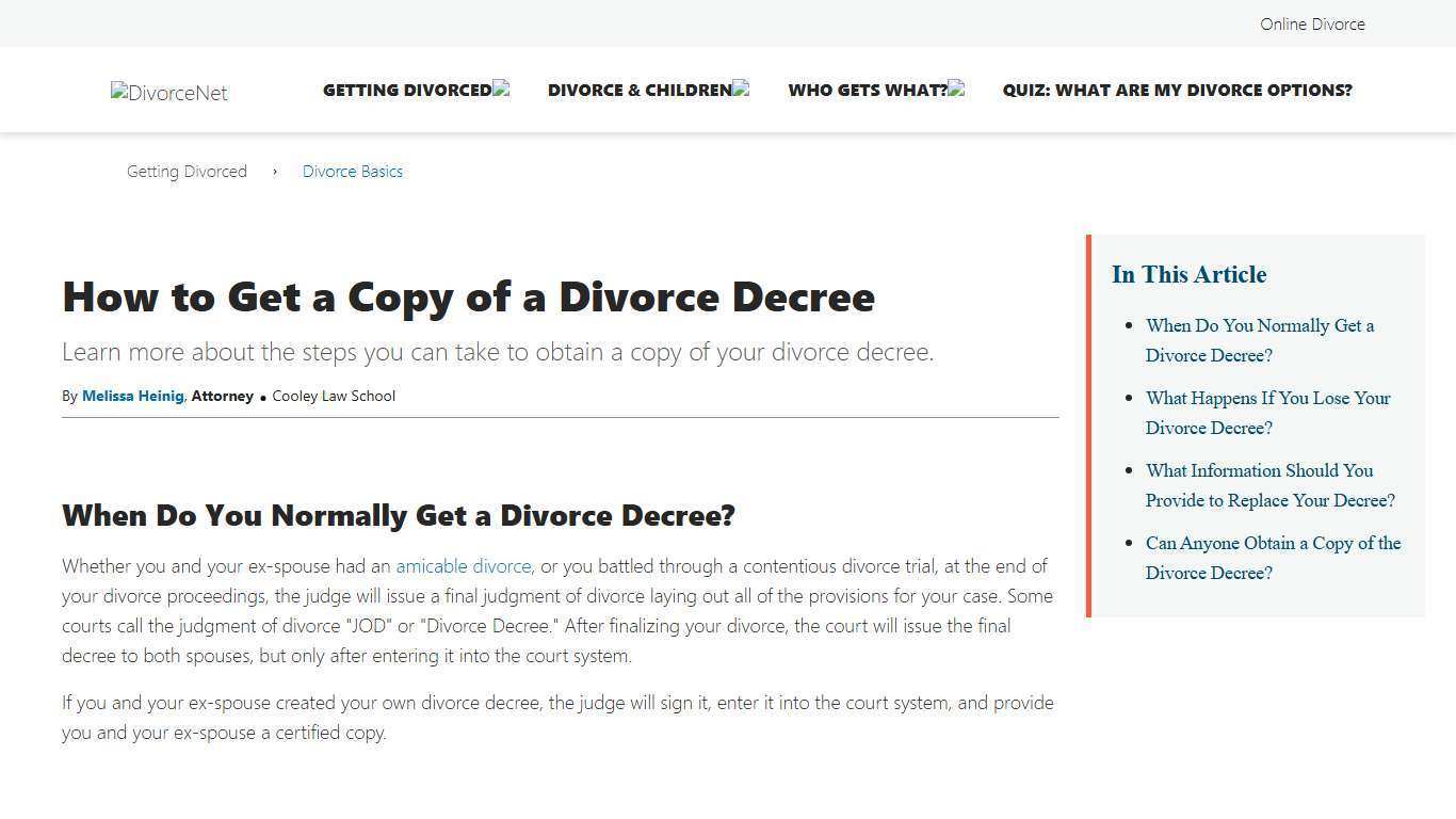 How to Get a Copy of a Divorce Decree