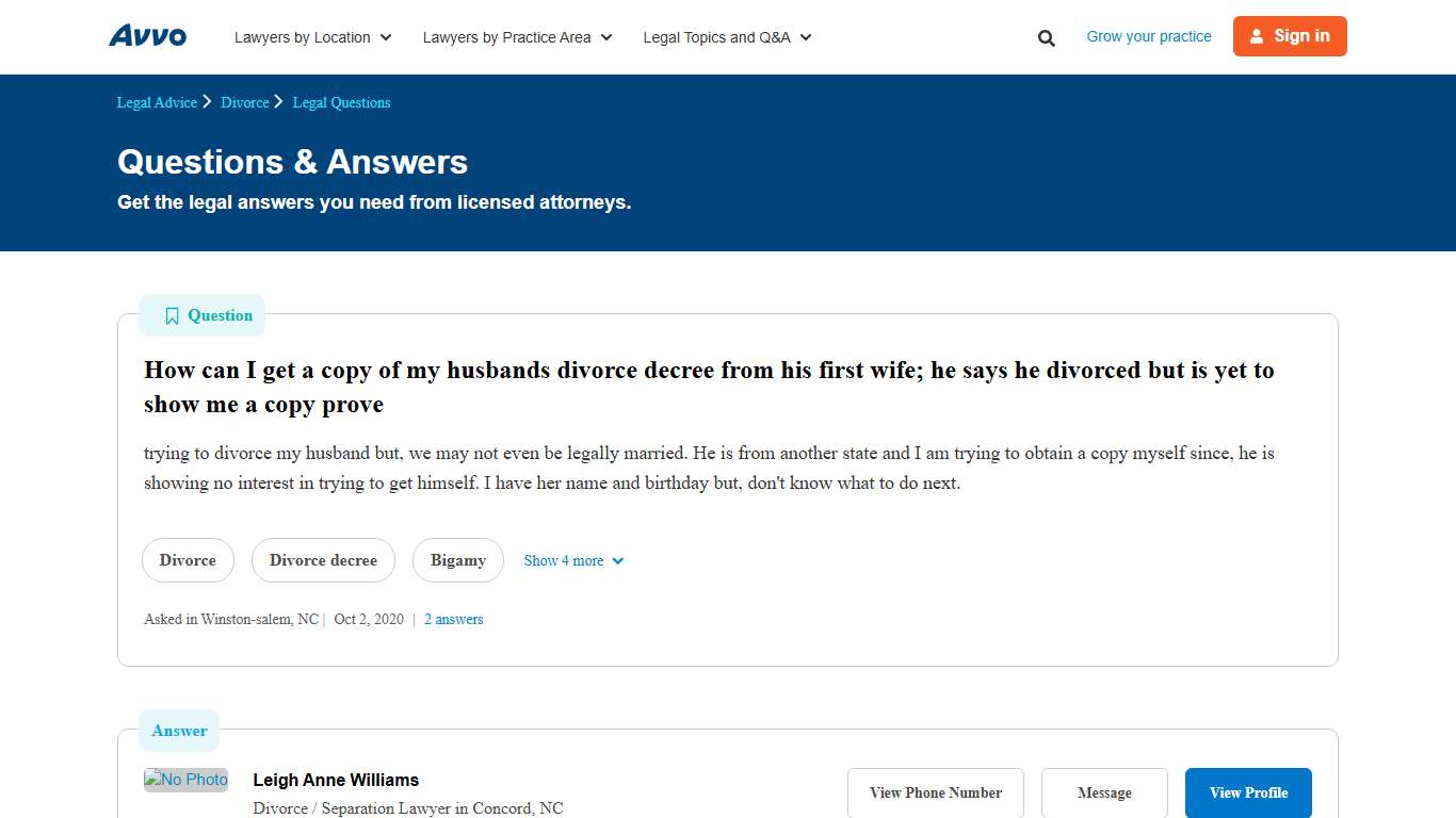 How can I get a copy of my husbands divorce decree from his first wife; he says he divorced but is yet to show me a copy prove - Legal Answers